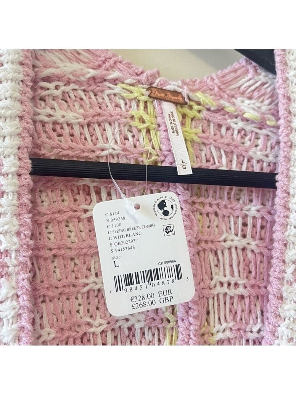 NWT Rare 🔥 Free People Mallorca Open Front Cardigan Size L - Picture 9 of 12